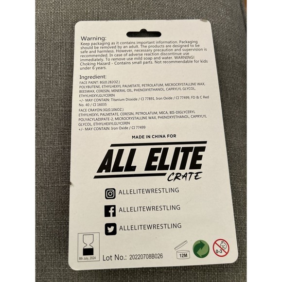 Darby Allin Make Up Kit Halloween Costume Face Paint All Elite Crate AEW New - Picture 2 of 2